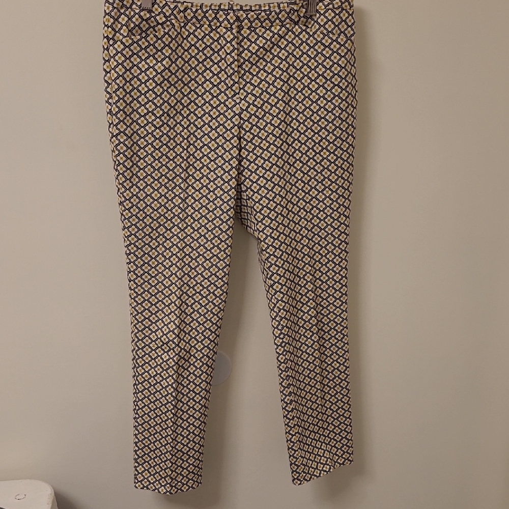 Worthington Geometric Pants in Yellow and Black Size 8